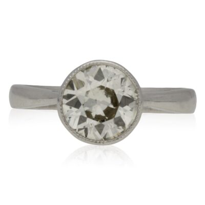 EDWARDIAN PLATINUM NATURAL DIAMOND SOLITAIRE RING 1.86cts
