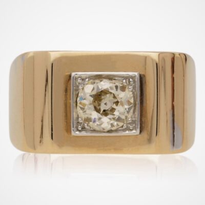 RETRO SOLITAIRE NATURAL DIAMOND RING .85CTS - 1935/1949