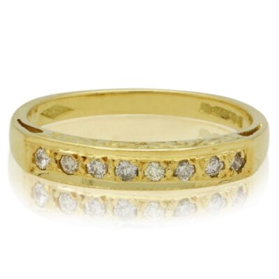 VINTAGE 18CT YELLOW GOLD DIAMOND ETERNITY RING - 1978