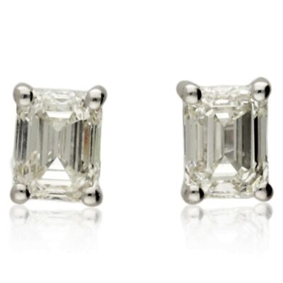 PRE-OWNED 18CT WHITE GOLD NATURAL DIAMOND STUD EARRINGS - 1.99CTS