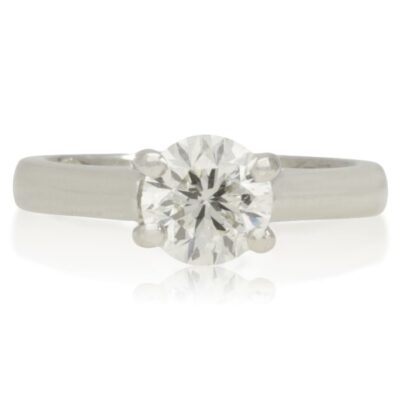 PRE-OWNED PLATINUM SOLITAIRE NATURAL "LEO" DIAMOND RING - 1.01CTS