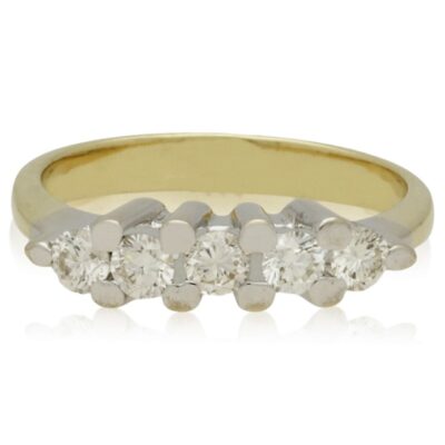 PRE-OWNED 18CT YELLOW GOLD 5 STONE DIAMOND ETERNITY RING - 2022
