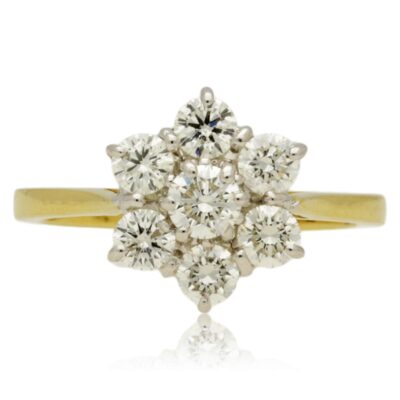 PRE-OWNED 18CT GOLD DIAMOND CLUSTER RING