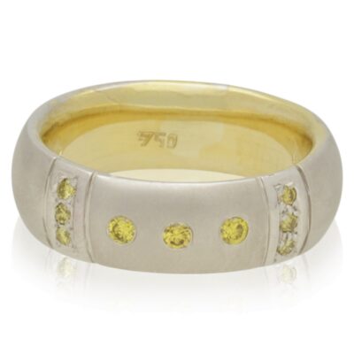 PRE-OWNED 14CT YELLOW & WHITE GOLD CANARY YELLOW DIAMOND WEDDING RING