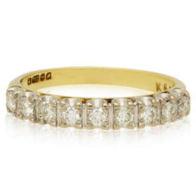 VINTAGE 18CT YELLOW GOLD DIAMOND ETERNITY RING - 1975