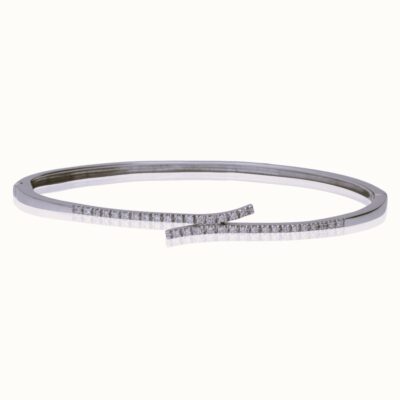 PRE-OWNED 18CT WHITE GOLD DIAMOND BANGLE - 2004