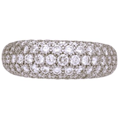 PRE-OWNED PLATINUM DIAMOND CLUSTER BOMBE RING - 3.00CTS
