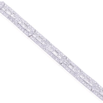 PRE-OWNED 18CT WHITE GOLD DIAMOND BRACELET – 3.00CTS