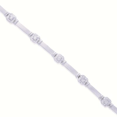 PRE-OWNED 18CT WHITE GOLD DIAMOND BRACELET
