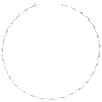 PRE-OWNED 18CT WHITE GOLD DIAMOND NECKLACE