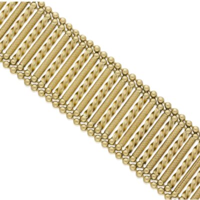 VINTAGE 9CT GOLD TWIST ROPE COLUMN BRACELET - 1988