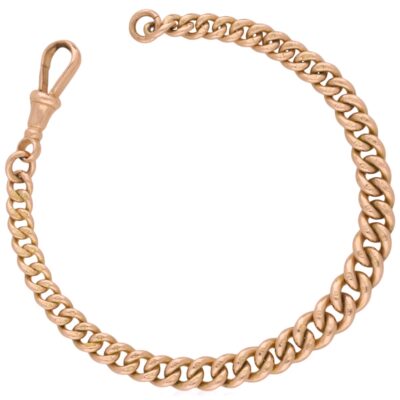 EDWARDIAN SOLID 9CT ROSE GOLD CURB LINK BRACELET