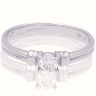 PRE-OWNED 18CT WHITE GOLD  SOLITAIRE NATURAL DIAMOND RING - 2014