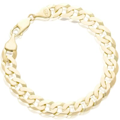 PRE-OWNED SOLID 9CT YELLOW GOLD CURB BRACELET