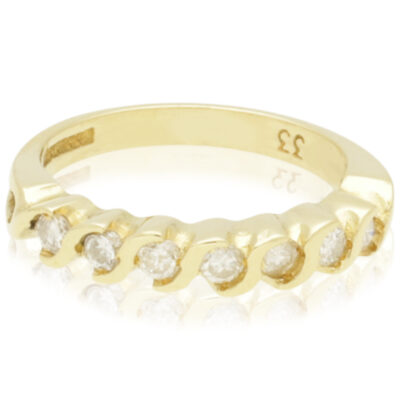 VINTAGE 18CT YELLOW GOLD DIAMOND ETERNITY RING - 1992