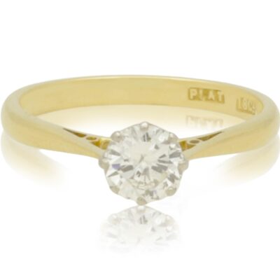 VINTAGE SOLITAIRE NATURAL DIAMOND RING - 0.60CTS