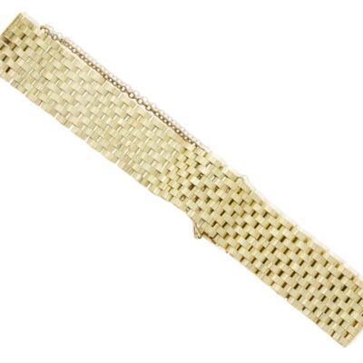 VINTAGE 9CT GOLD BRICK LINKED BRACELET - 1968