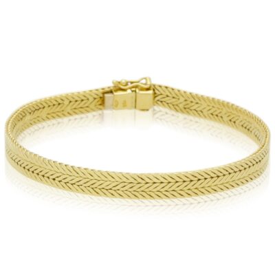VINTAGE 18CT GOLD CHEVRON BRACELET - 20TH C